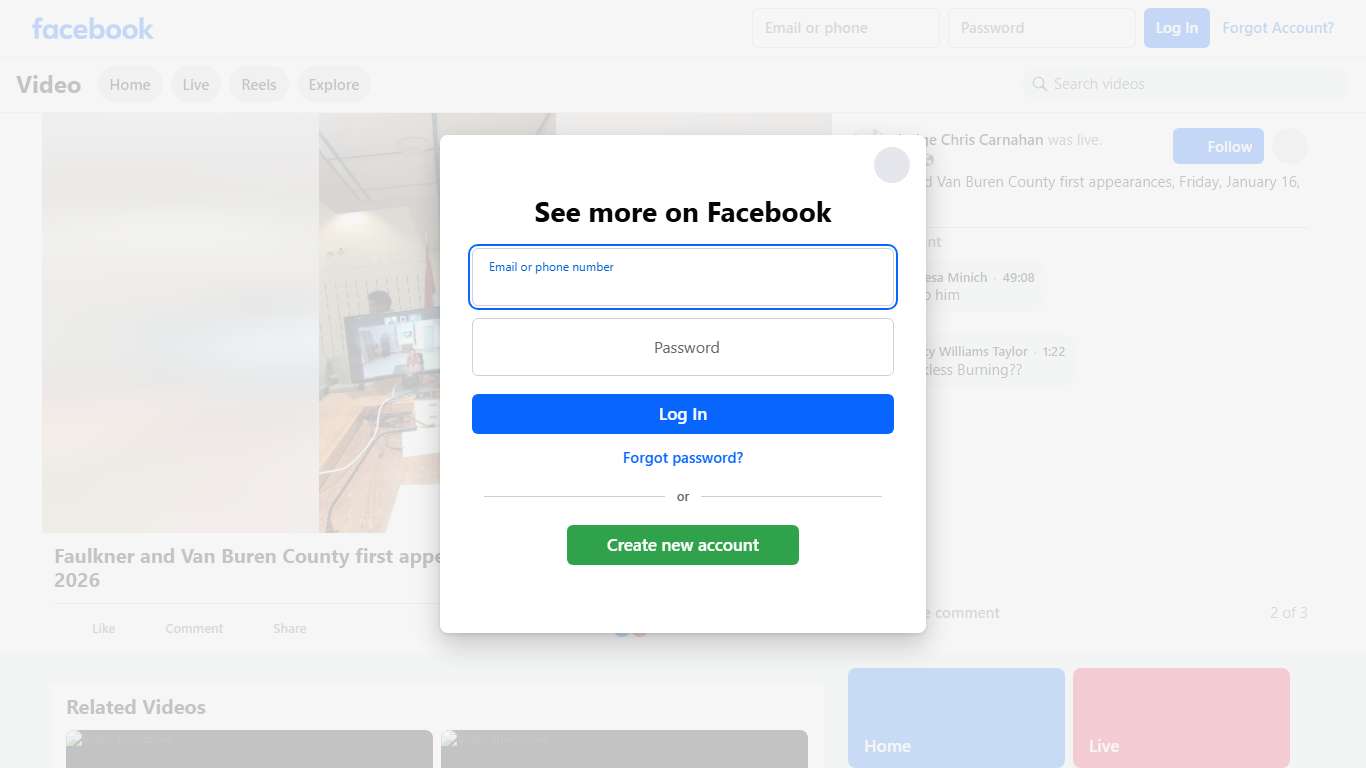 Faulkner and Van Buren County first appearances, Friday, January 16, 2026 Judge Chris Carnahan Facebook