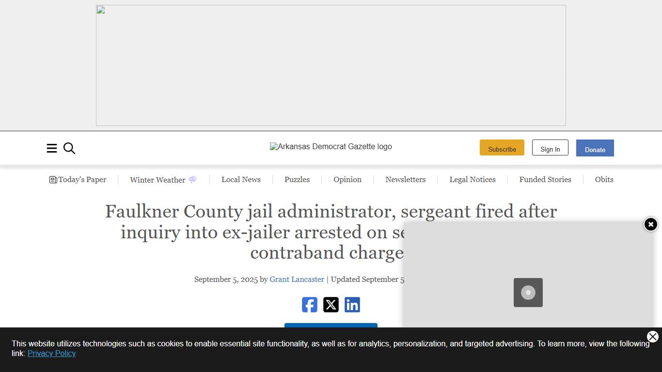Faulkner County jail administrator, sergeant fired after inquiry into ex-jailer arrested on sexual assault and contraband charges The Arkansas Democrat-Gazette - Arkansas' Best News Source
